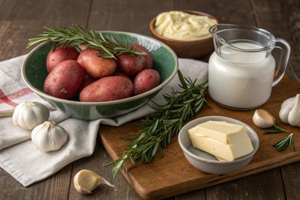 Fresh ingredients for Rosemary Mashed Potatoes Red