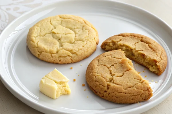 A comparison of cookies made with butter vs. oil, highlighting texture differences