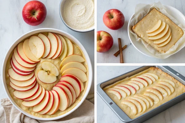 Slicing apples for Invisible Apple Cake