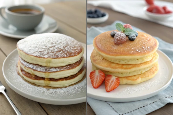 Comparing sugarless pancakes with regular pancakes